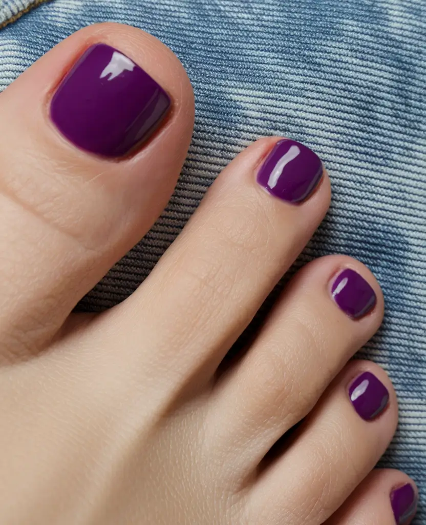 Stylish Fall Toe Nail Colors 2025 Purple Statement Simplicity