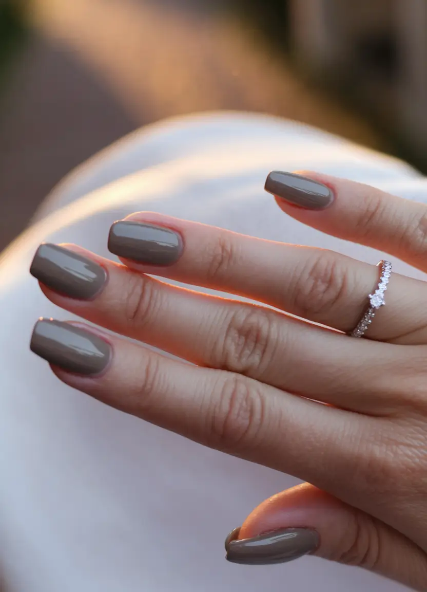Stylish Minimalist Fall Nails Designs 2025 Earthy Taupe Modern Classic