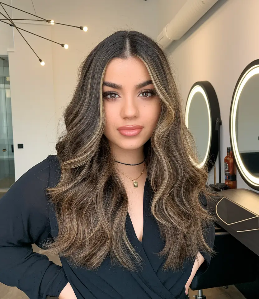 Warm Hair Colors to Try This Fall 2025 Bronze Money Piece with Espresso Depth
