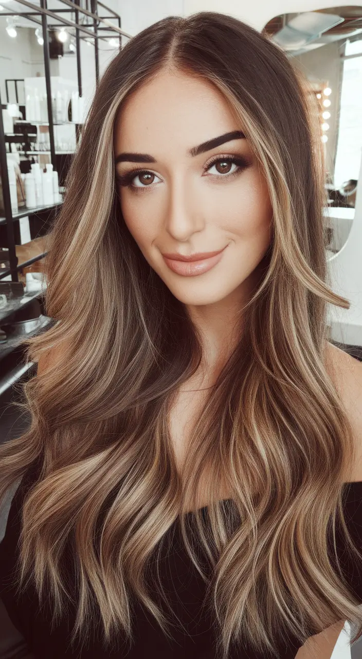 Warm Hair Colors to Try This Fall 2025 Creamy Mocha Beige Balayage