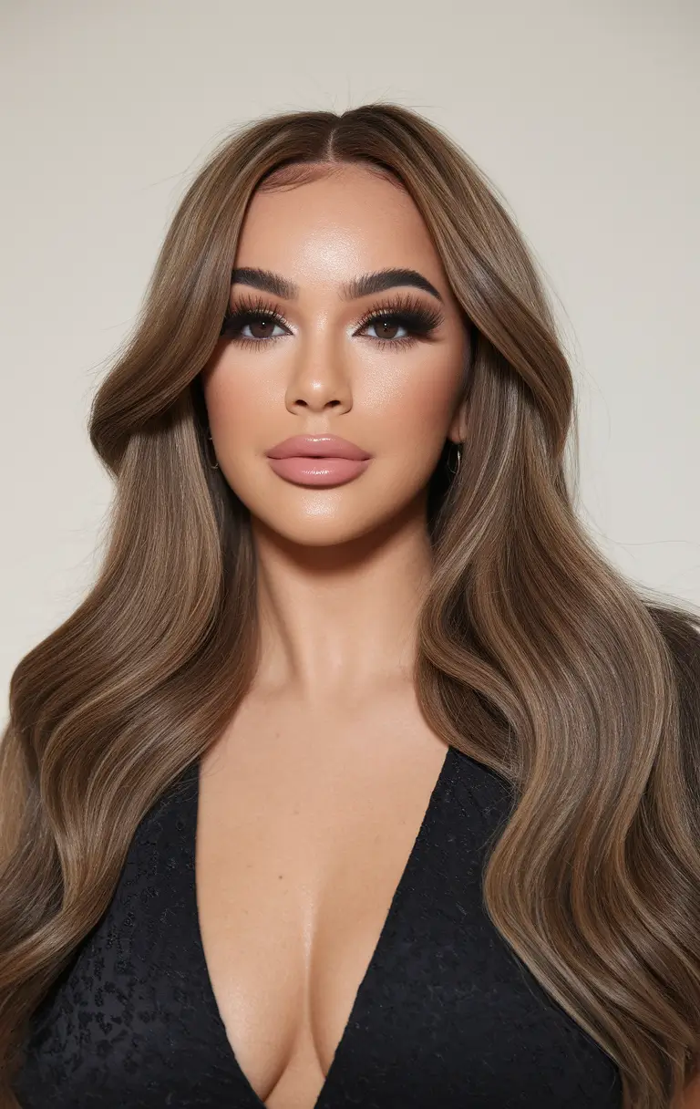 Warm Hair Colors to Try This Fall 2025 Glossy Mocha Curls with Soft Dimension