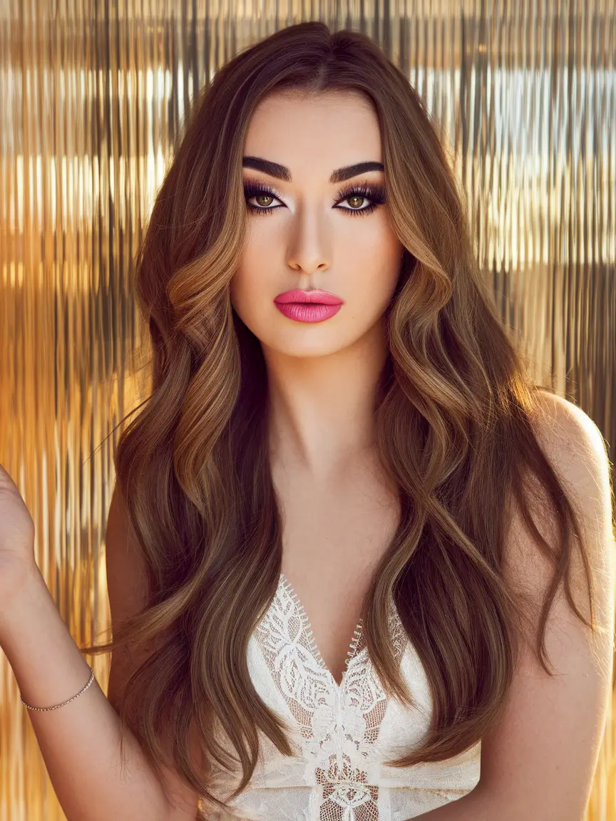 Warm Hair Colors to Try This Fall 2025 Bombshell Brunette with Espresso Depth