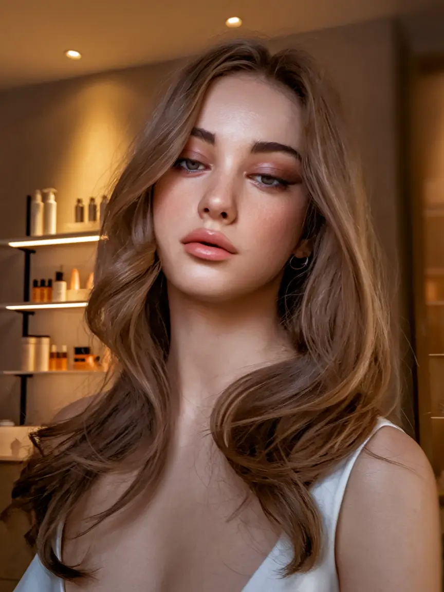Balayage Hair Color for Winter 2025-2026 Classic Chestnut Balayage with Soft Layers