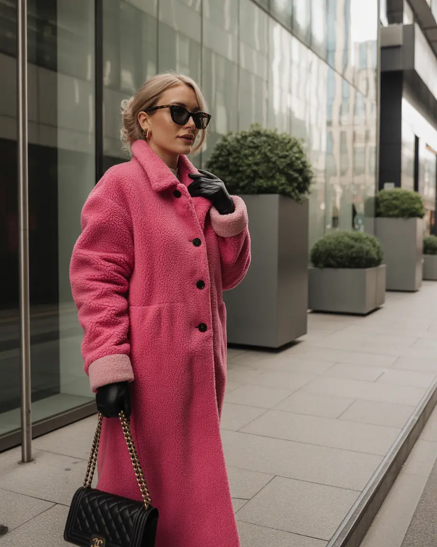 Best Winter 2025-2026 Looks to Try This Season Bold Pink Teddy Glam