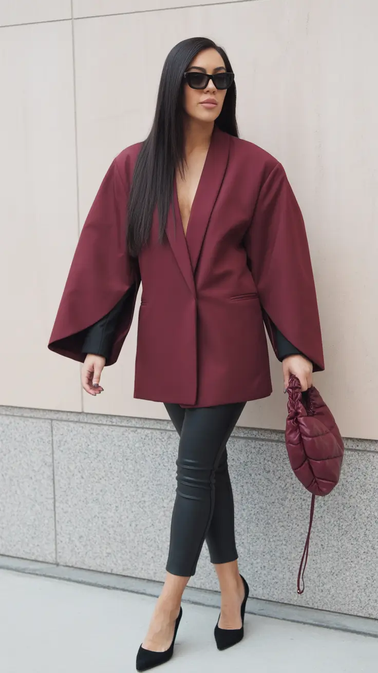 Birthday Outfit Inspiration Winter 2025 - 2026 Structured Burgundy Statement