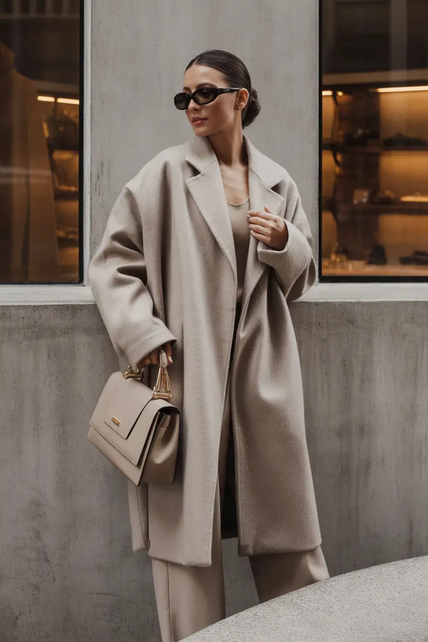 Birthday Outfit Inspiration Winter 2025 - 2026 Monochrome Elegance in Taupe