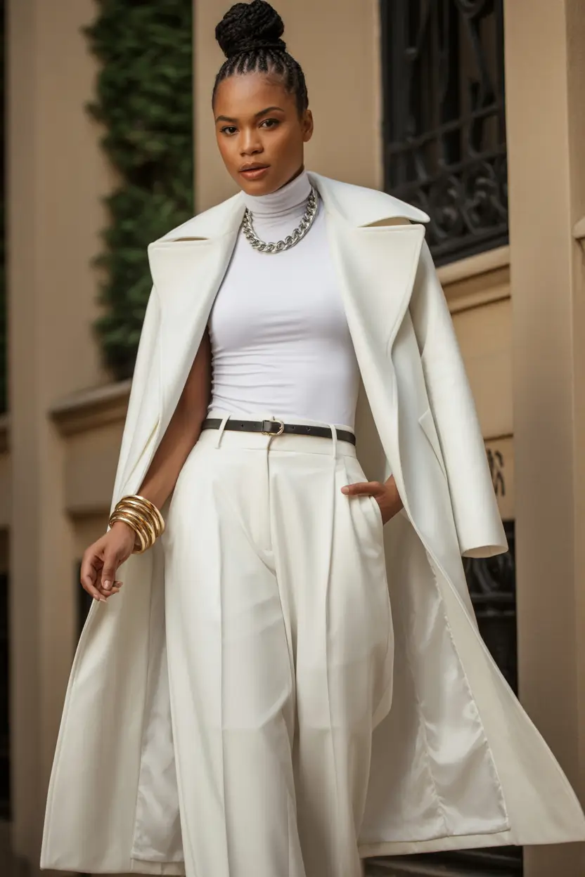 Birthday Outfit Inspiration Winter 2025 - 2026 All-White Elegance with Power Accessories