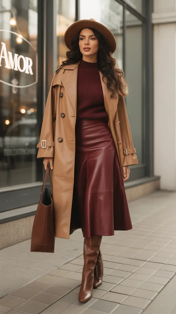 Birthday Outfit Inspiration Winter 2025 - 2026 Rich Neutrals with Leather Luxe