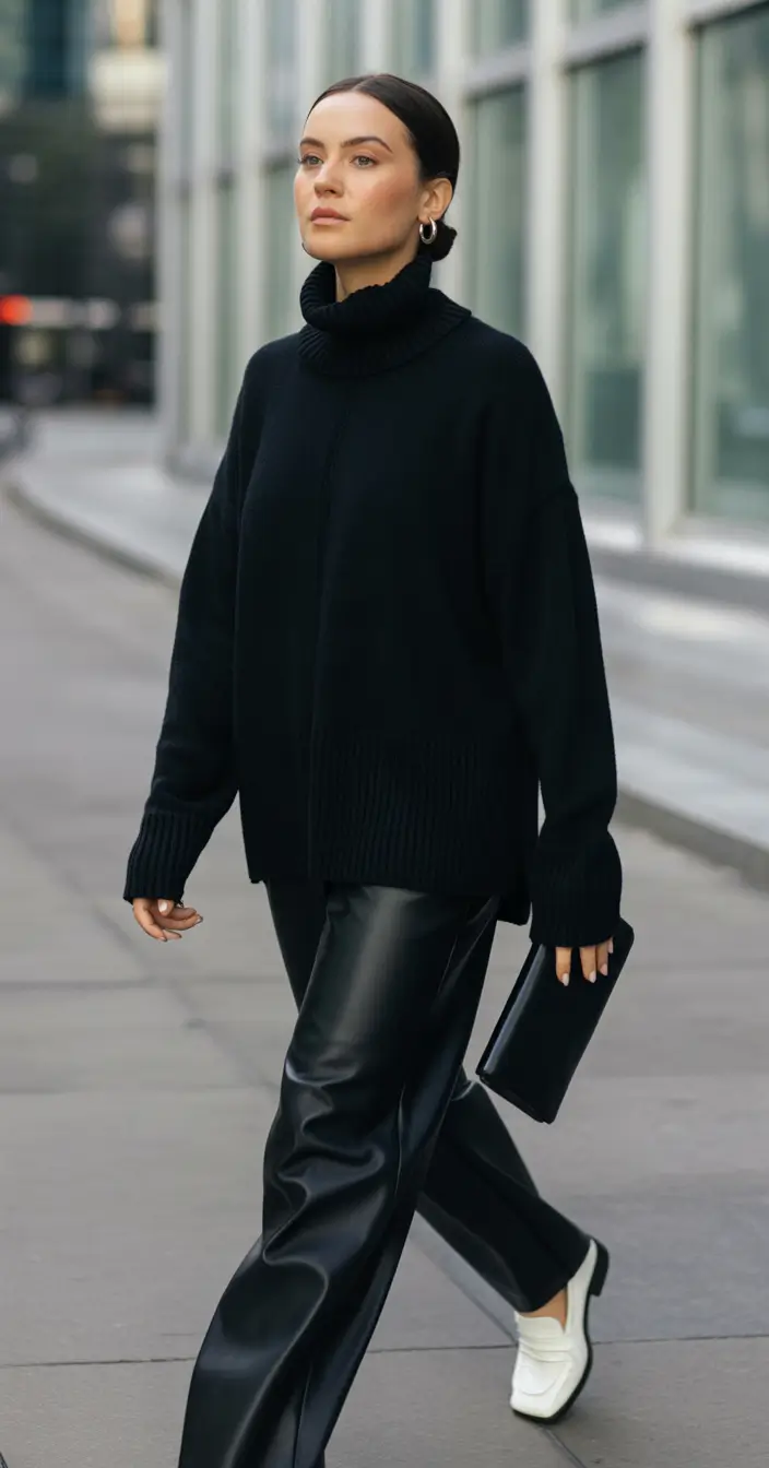 Comfy Winter Outfit Inspiration 2025 - 2026 Minimalist Street Vibes in Black and White