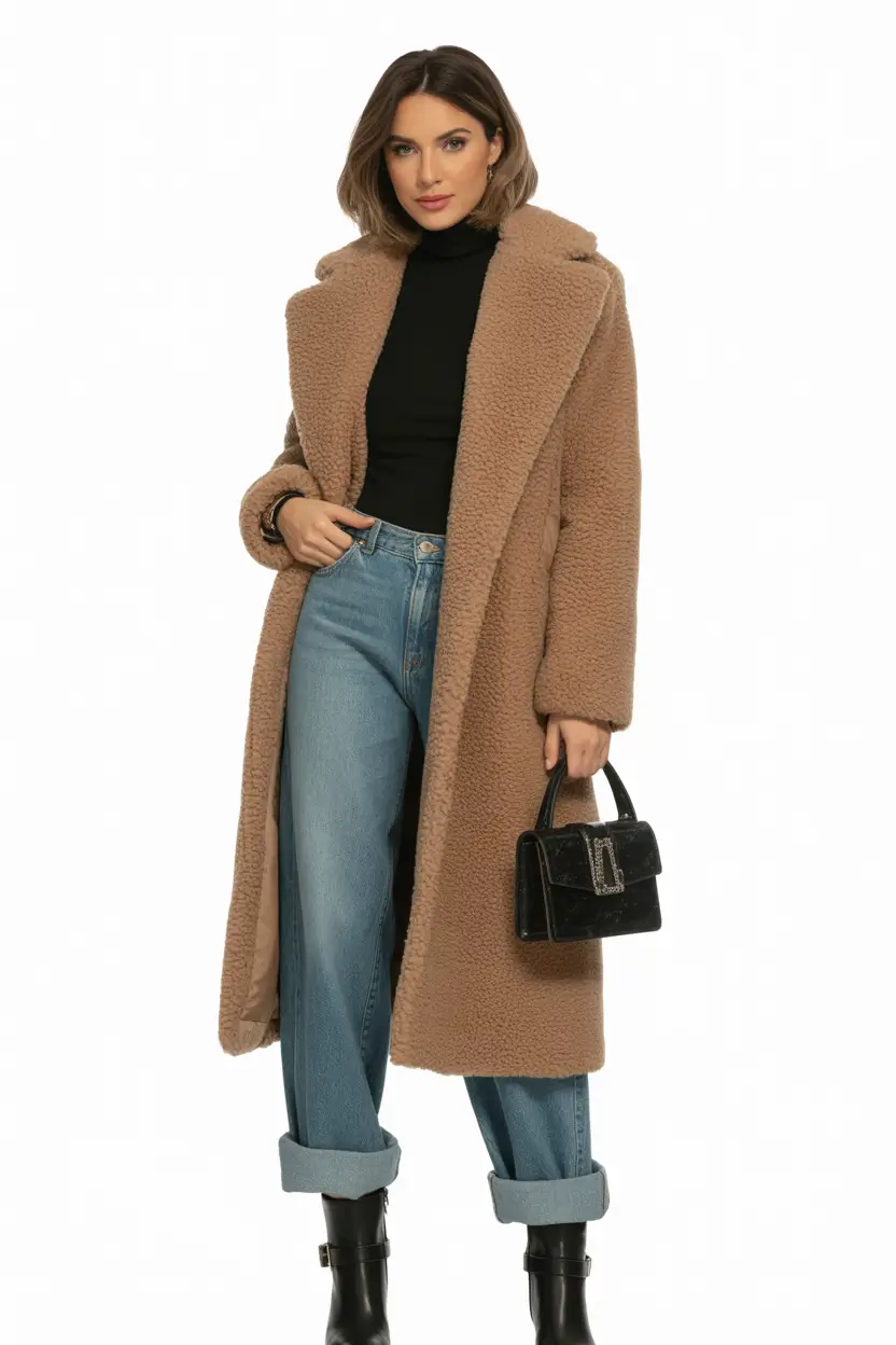 Comfy Winter Outfit Inspiration 2025 - 2026 Teddy Coat Chic