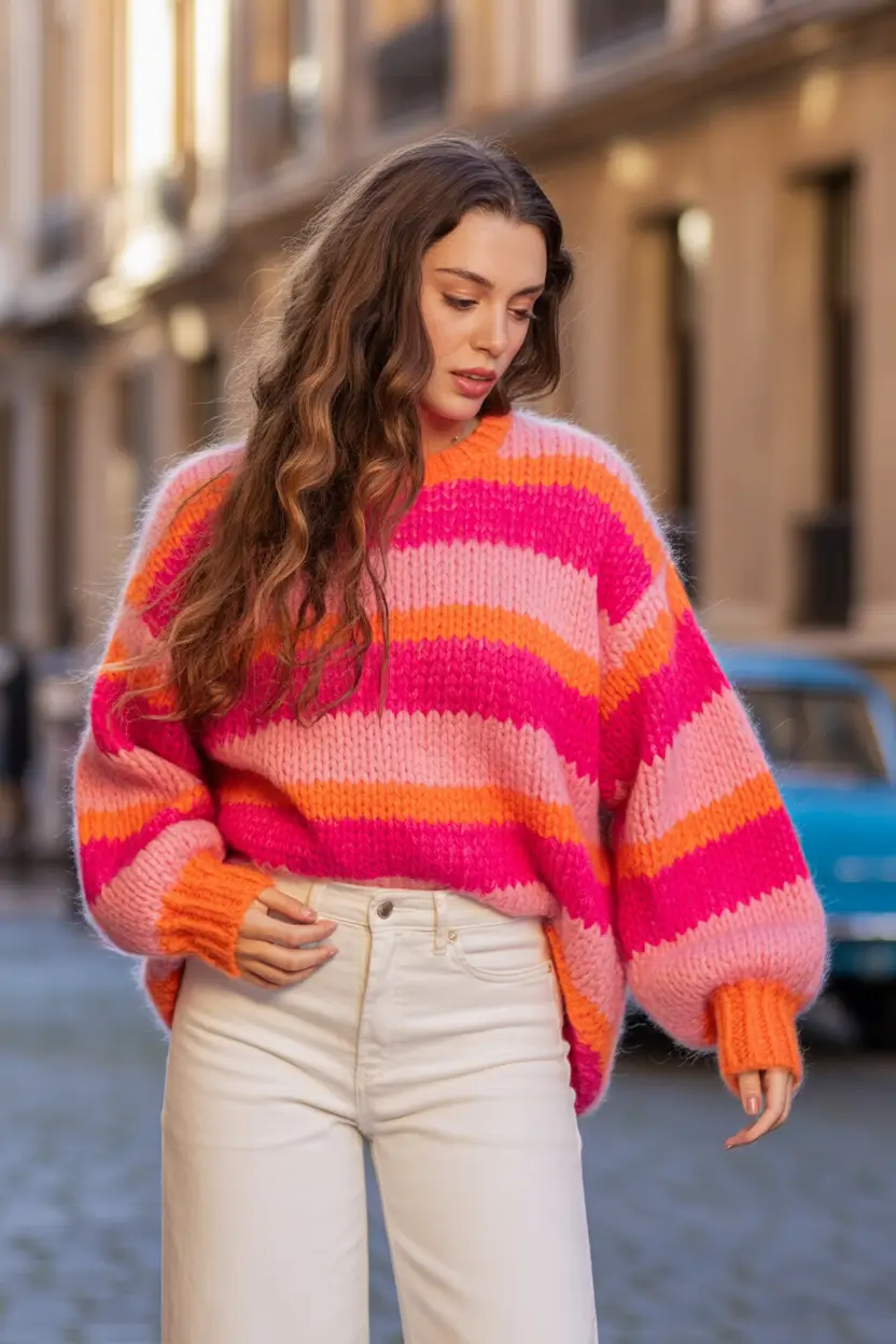 Comfy Winter Outfit Inspiration 2025 - 2026 Bright Stripes, Brighter Mood