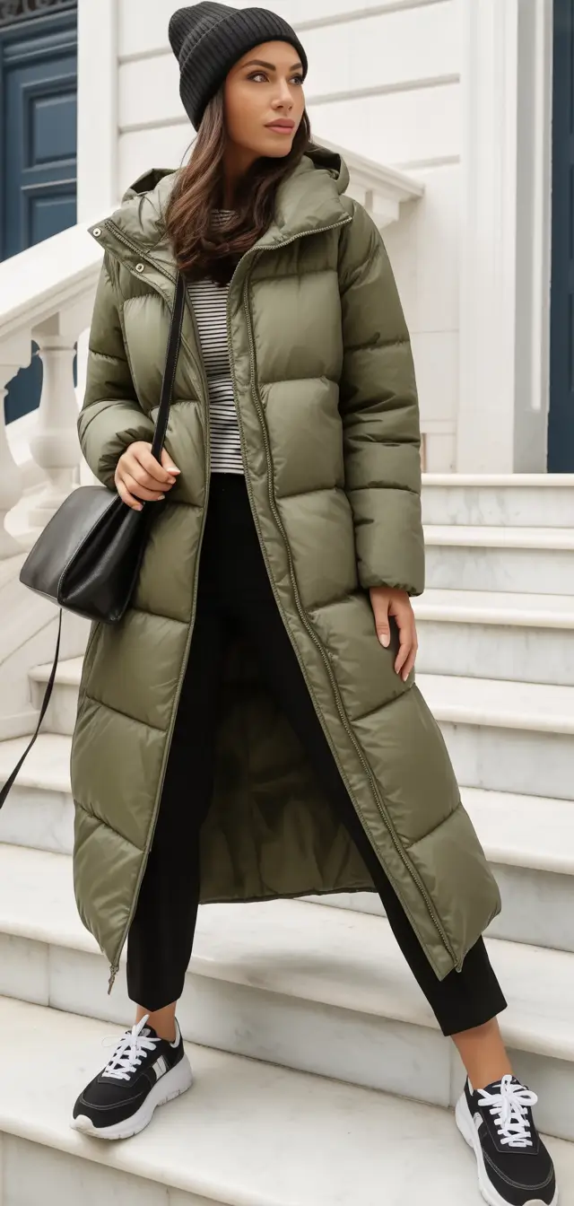 Comfy Winter Outfit Inspiration 2025 - 2026 Sporty Puffer Energy