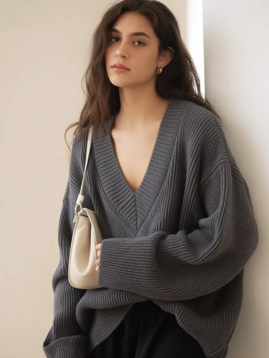 Cozy Casual Winter Outfit Ideas 2025 - 2026 Oversized Knit with Effortless Ease