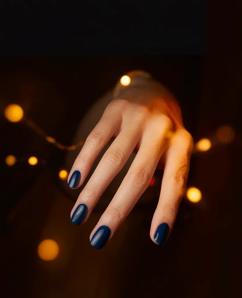 Dark Fall Nails 2025 Velvety Navy Simplicity