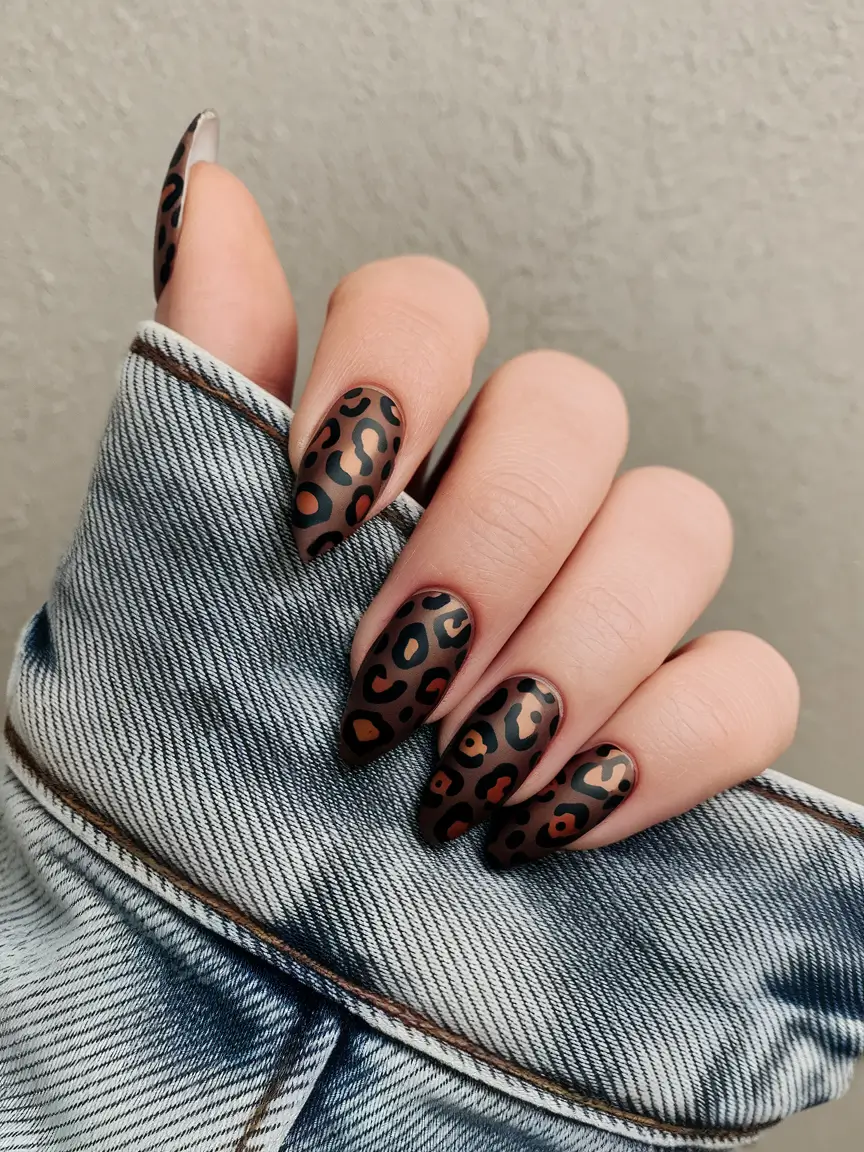 Fall Nail design for October 2025 Wild Chic Leopard Print