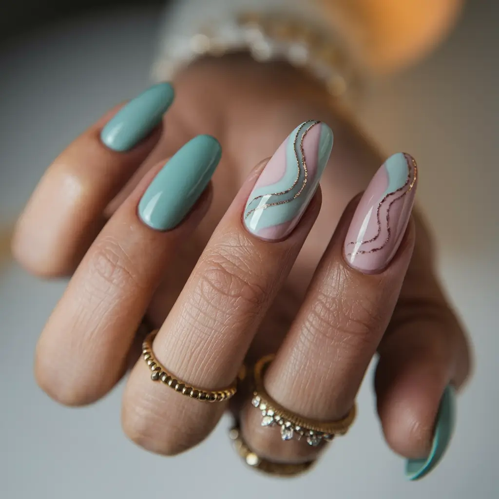 Fall Nail design for October 2025 Minty Wave Art