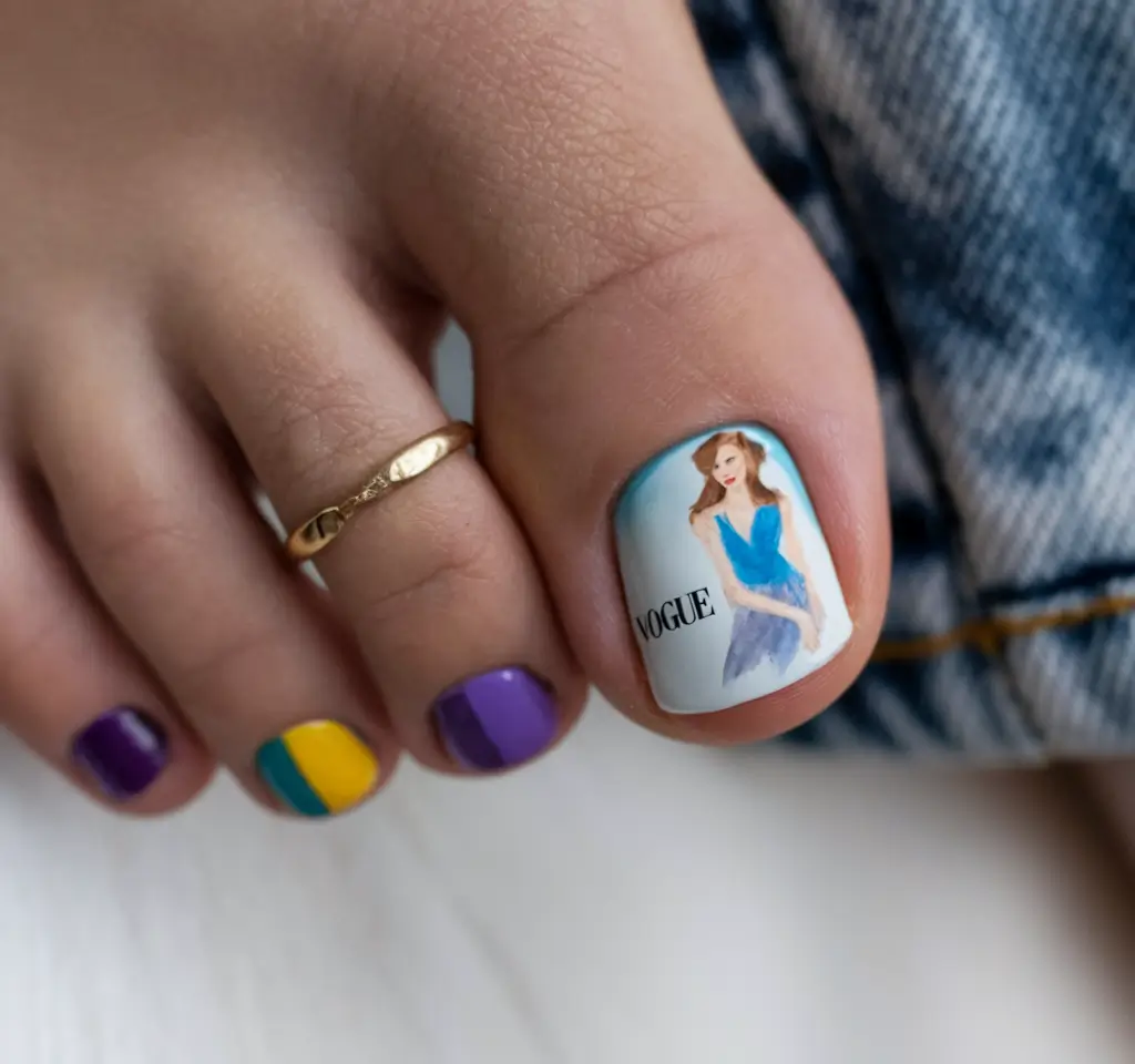 Fall Seasonal Toe Nails for October 2025 Fashion Illustration Pedicure