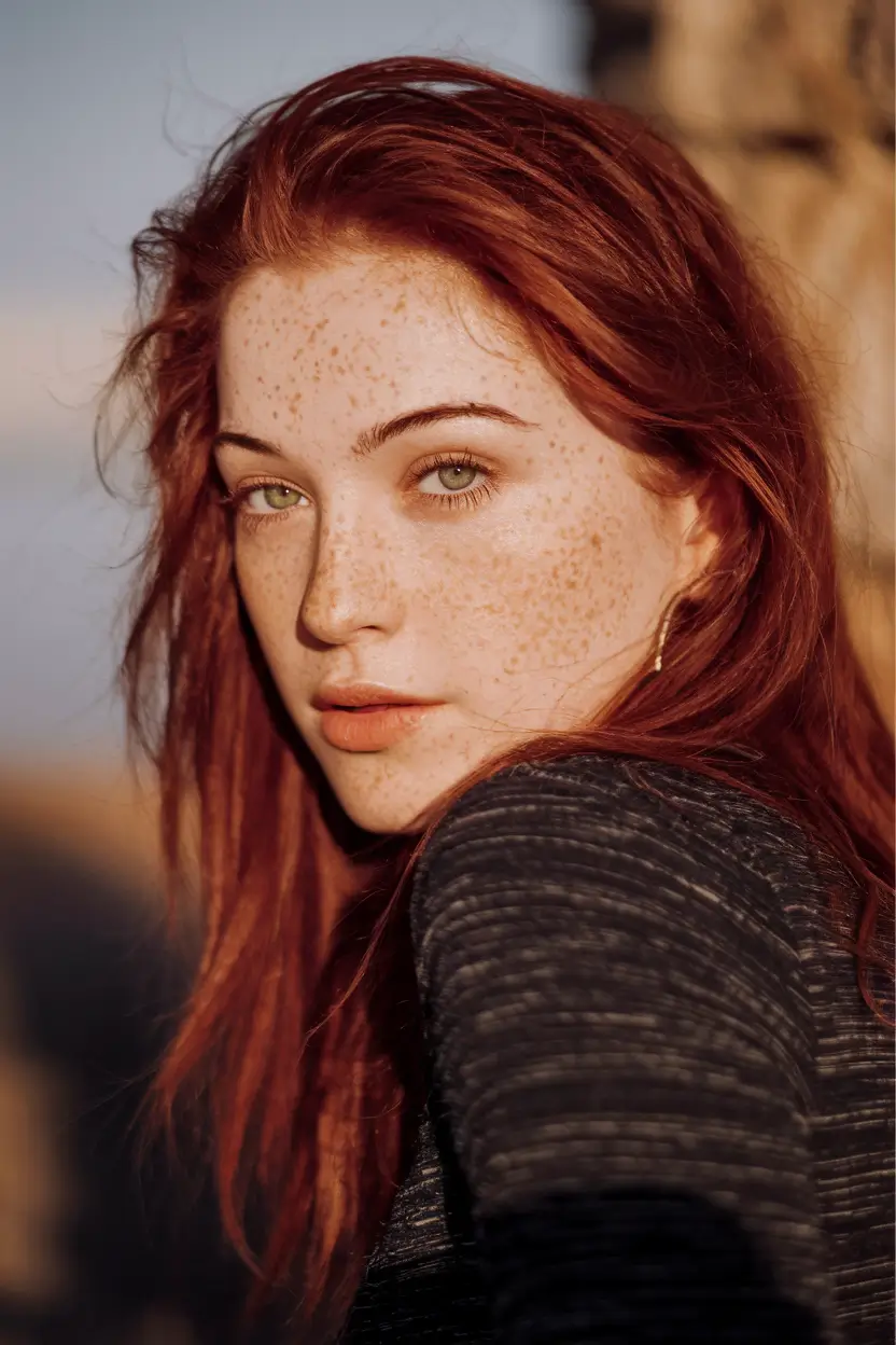 Hair Color Ideas: Auburn for Winter 2025 - 2026 Natural Auburn with Barely-There Styling
