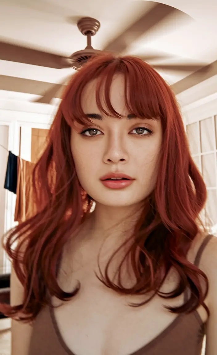 Hair Color Ideas: Auburn for Winter 2025 - 2026 Playful Auburn with Soft Fringe