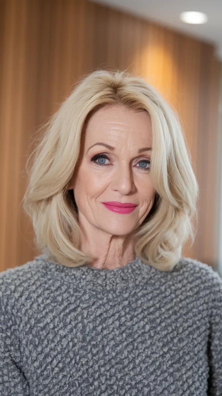 Hair Color & Winter Hairstyles for Women Over 40: 2025-2026 Soft Blonde Layers with Winter Brightness