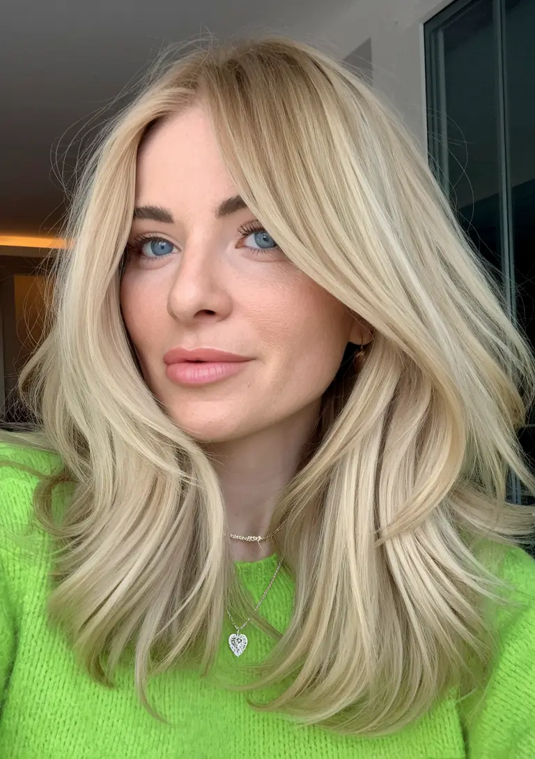 Hair Color & Winter Hairstyles for Women Over 40: 2025-2026 Modern Blonde with Curtain Bangs