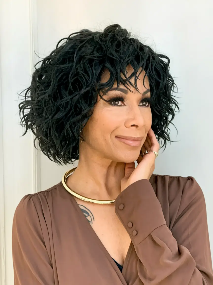 Hair Color & Winter Hairstyles for Women Over 40: 2025-2026 Playful Short Curly Bob