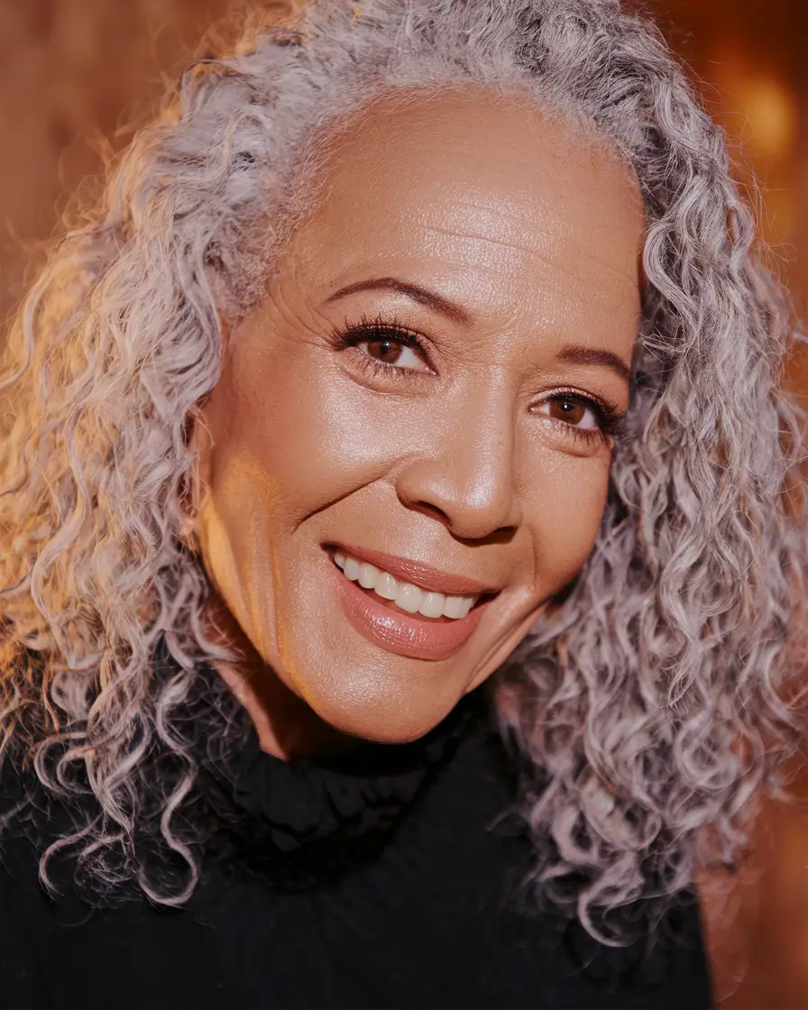 Hair Color & Winter Hairstyles for Women Over 50: 2025-2026 Frosty Silver Curls Full of Energy