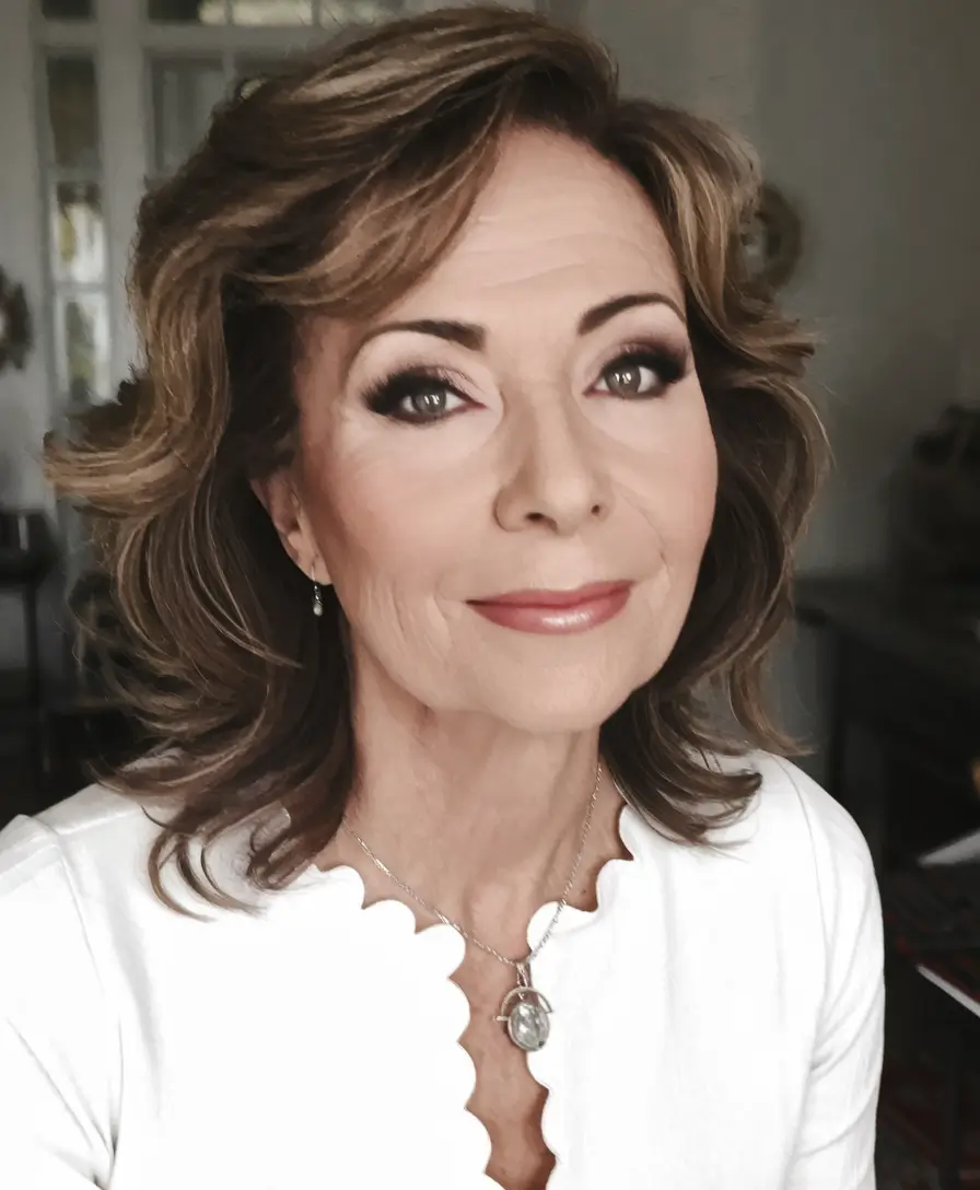Hair Color & Winter Hairstyles for Women Over 50: 2025-2026 Layered Chestnut Bob with Gentle Waves