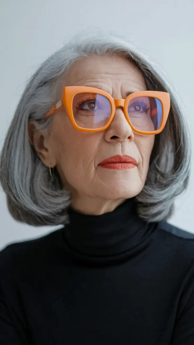 Hair Color & Winter Hairstyles for Women Over 60: 2025-2026 Structured Gray Bob with a Modern Twist
