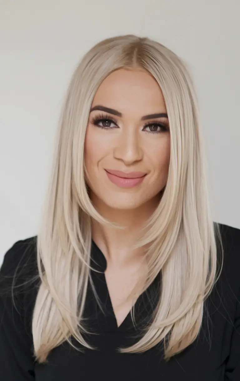 Hair Colors Ideas for Winter 2025-2026 Ice Blonde Layers