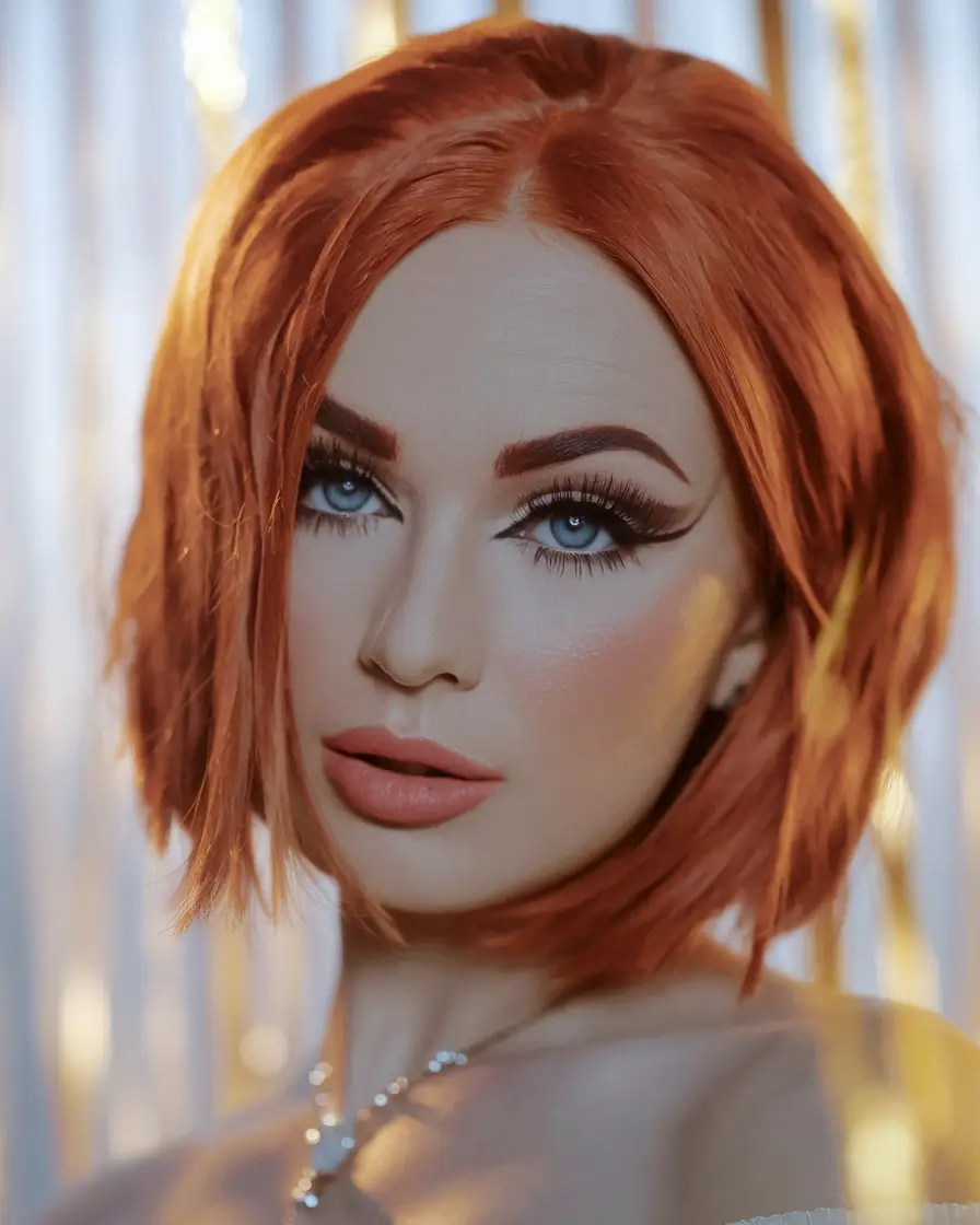 Haircuts to Try in October 2025 Fiery Bob with Edge
