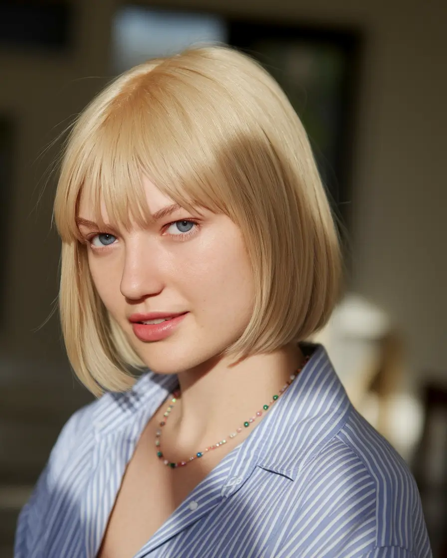Haircuts to Try in October 2025 Blunt Bob with Bangs