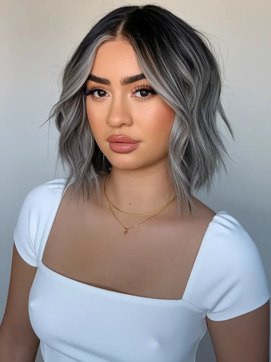 Haircuts to Try in October 2025 Smoky Silver Bob