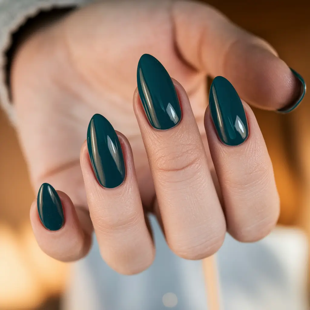 NEW Fall 2025 Nail Color Trends Deep Teal Sophistication