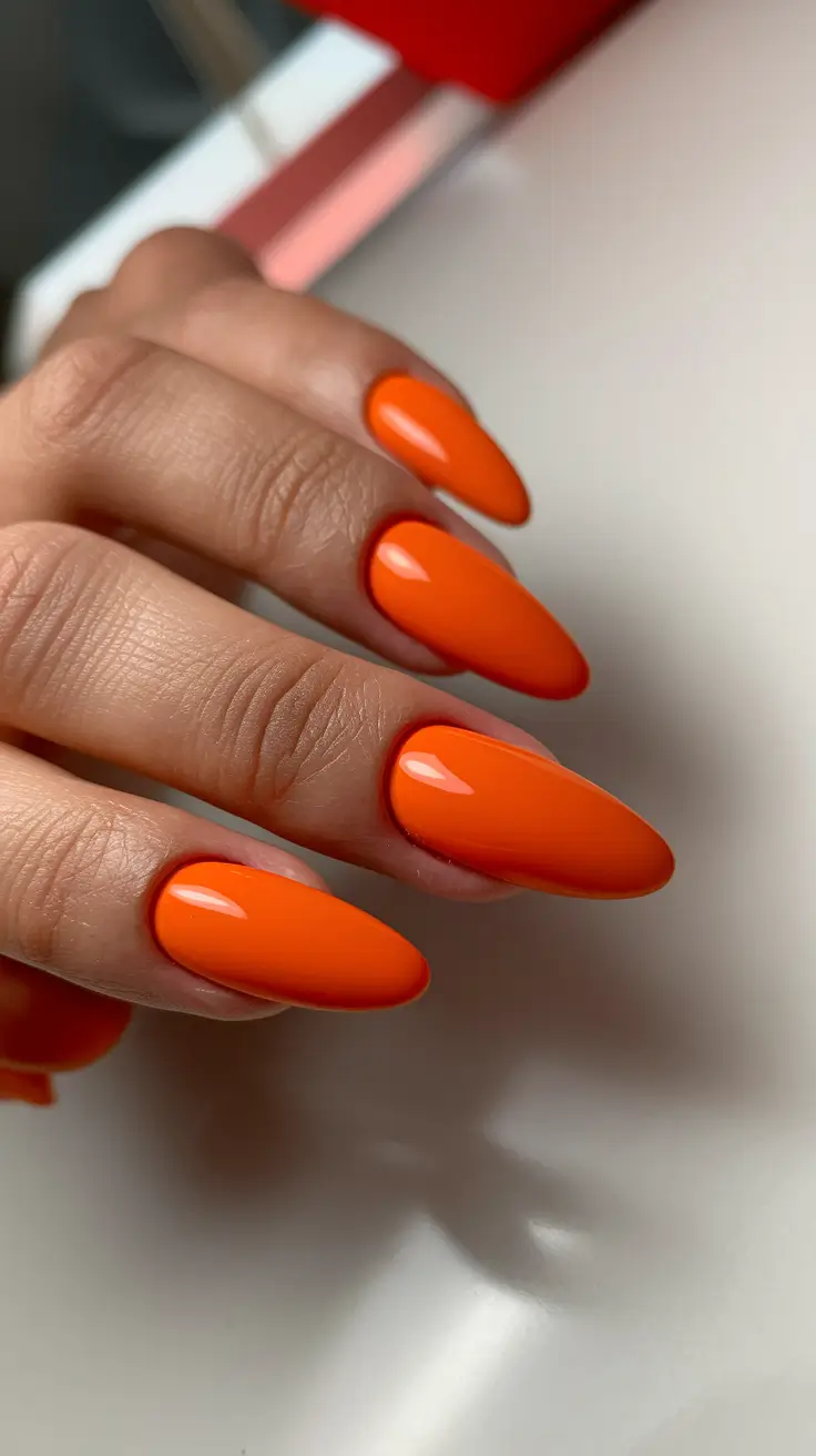 NEW Fall 2025 Nail Color Trends Bright Orange Statement