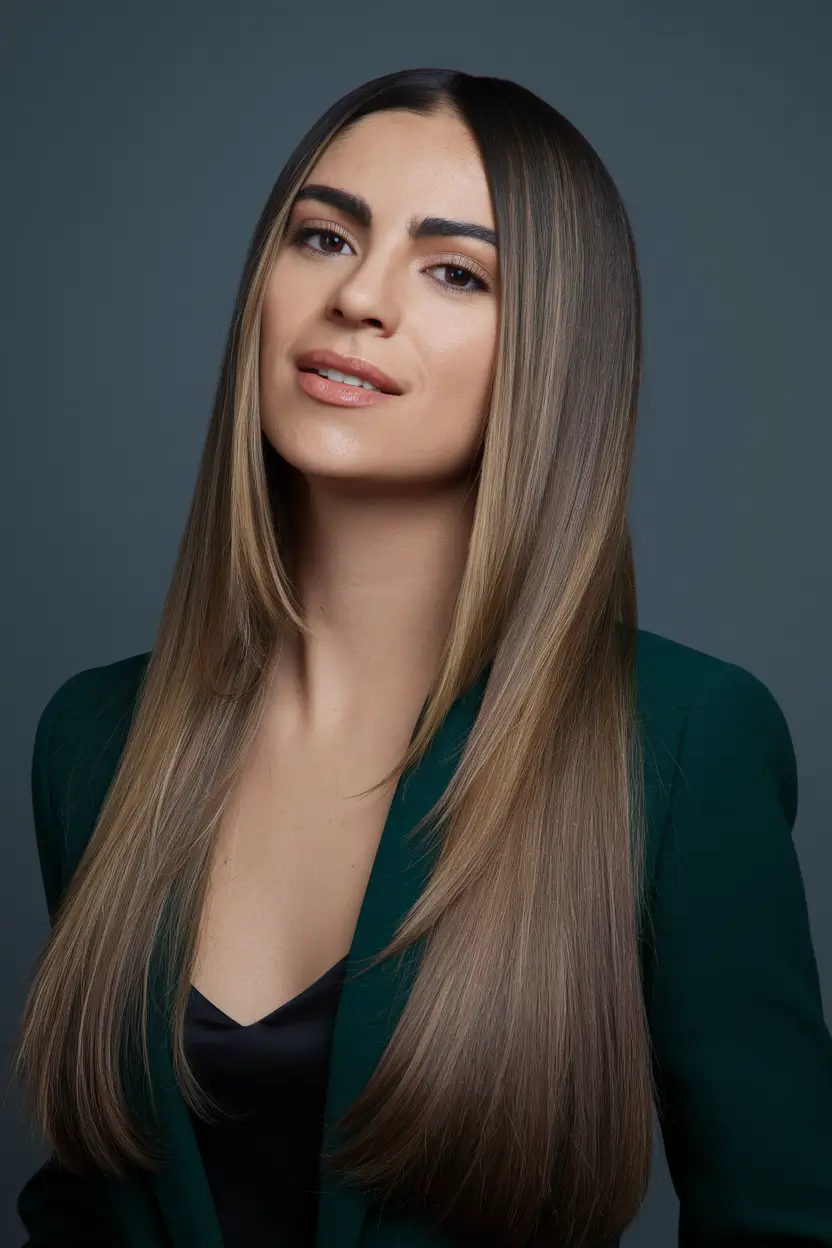 October 2025 Fall Hair Color Trends Sleek Dimensional Brunette