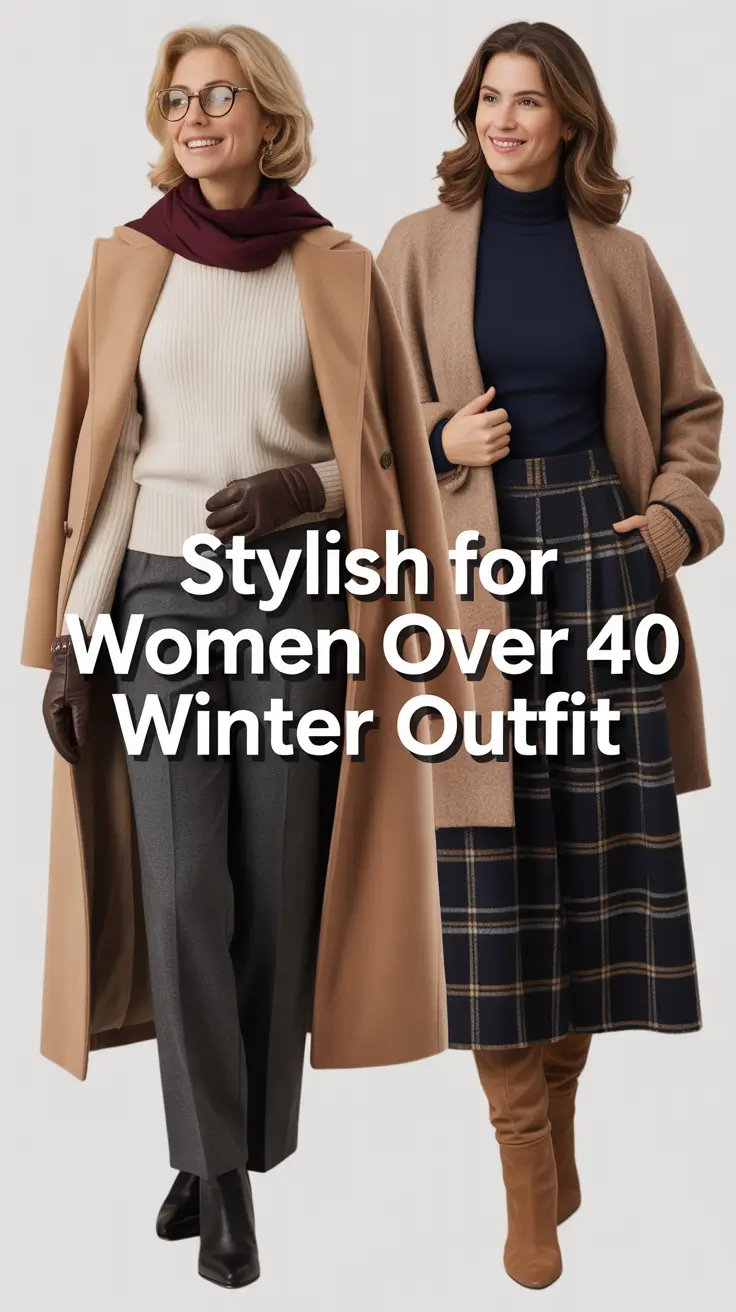 Stylish for Women Over 40 Winter Outfit 2025–2026: Trendy Ideas and Everyday Chic