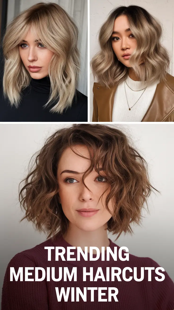 Trending Medium Haircuts Winter 2025–2026: Stylish Ideas for Round Faces & Shoulder Length Cuts