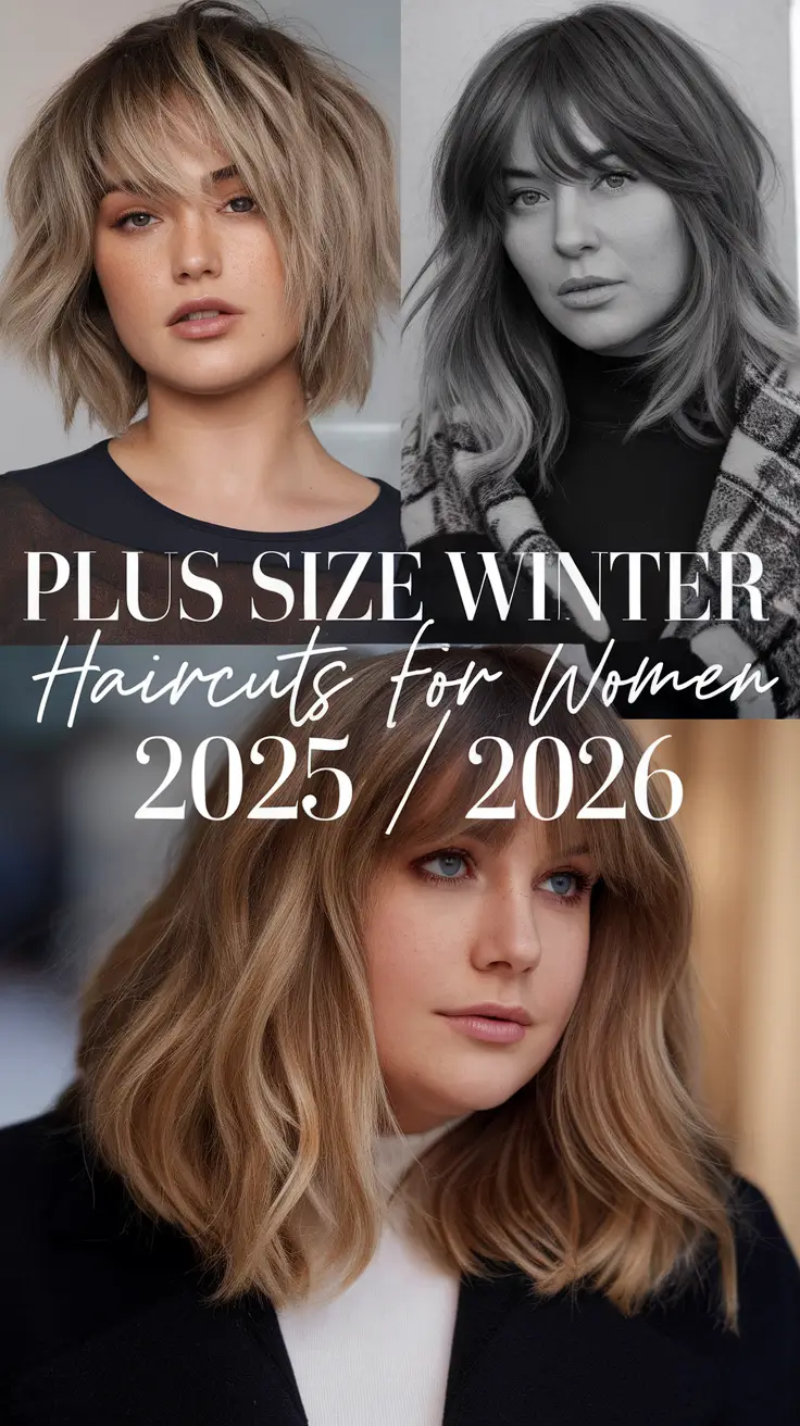 Plus Size Winter Haircuts for Women 2025 / 2026: Trendy Bob, Pixie, and Long Styles