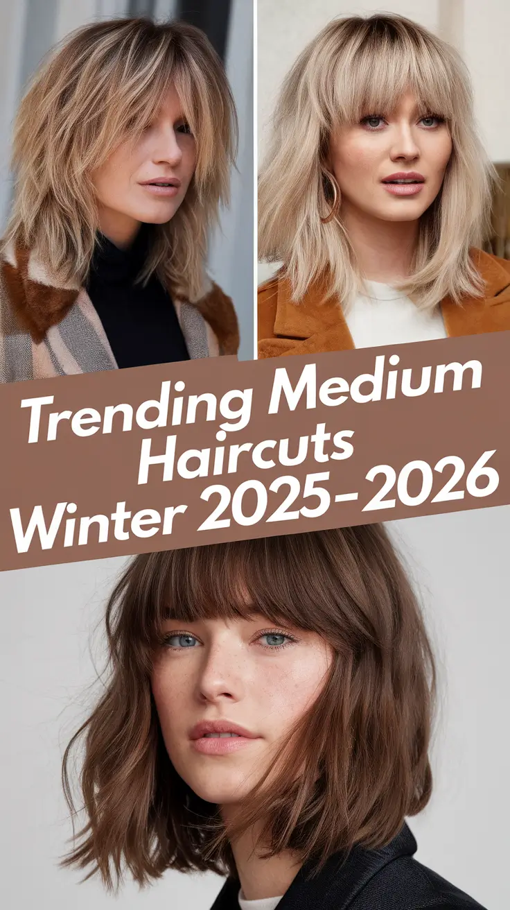Trending Medium Haircuts Winter 2025–2026: Stylish Ideas for Round Faces & Shoulder Length Cuts