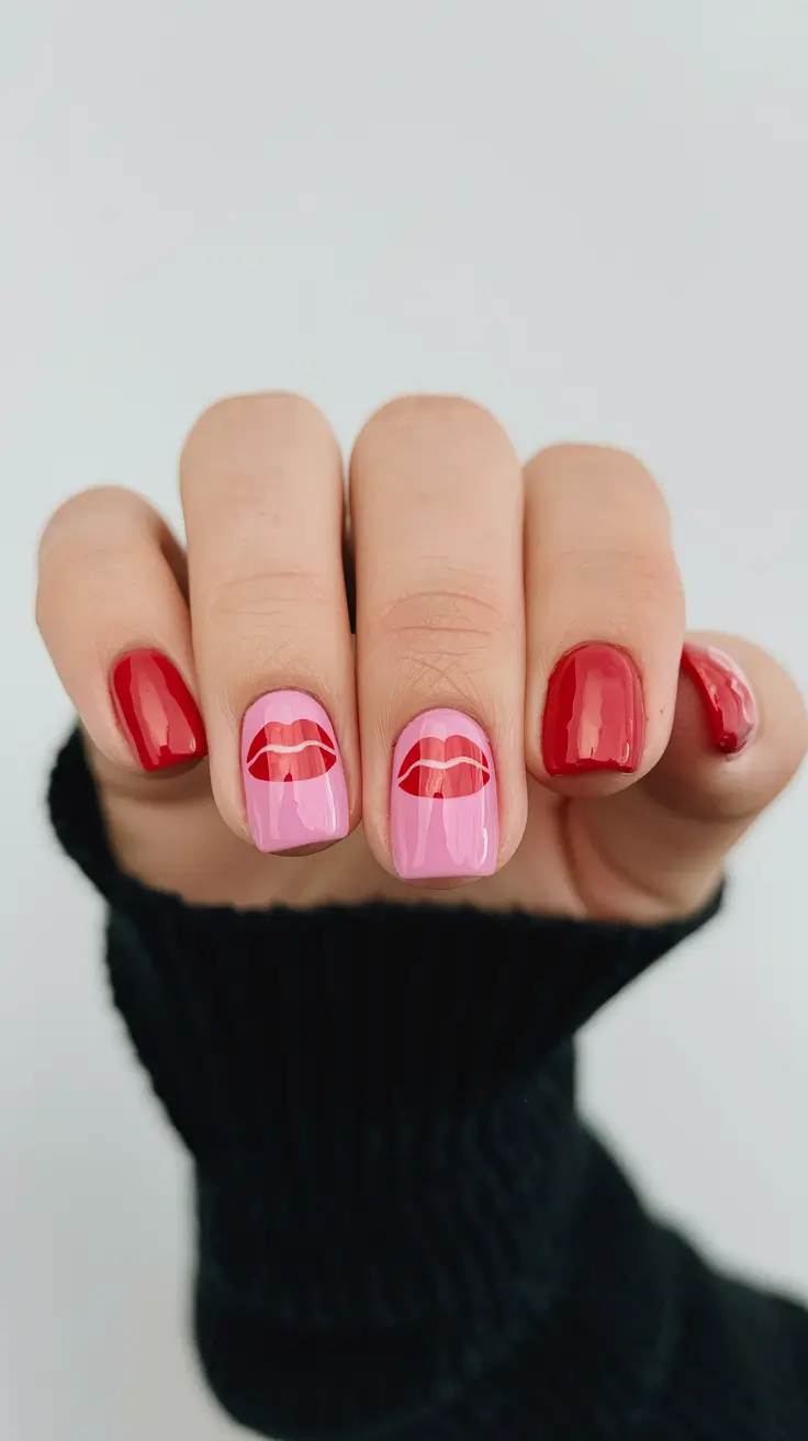 Red Fall Nail Designs 2025 Playful Kiss Art