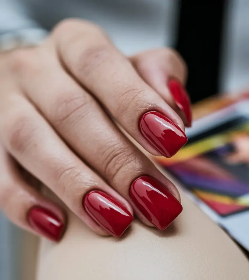Red Fall Nail Designs 2025 Bright Red Coffin Nails