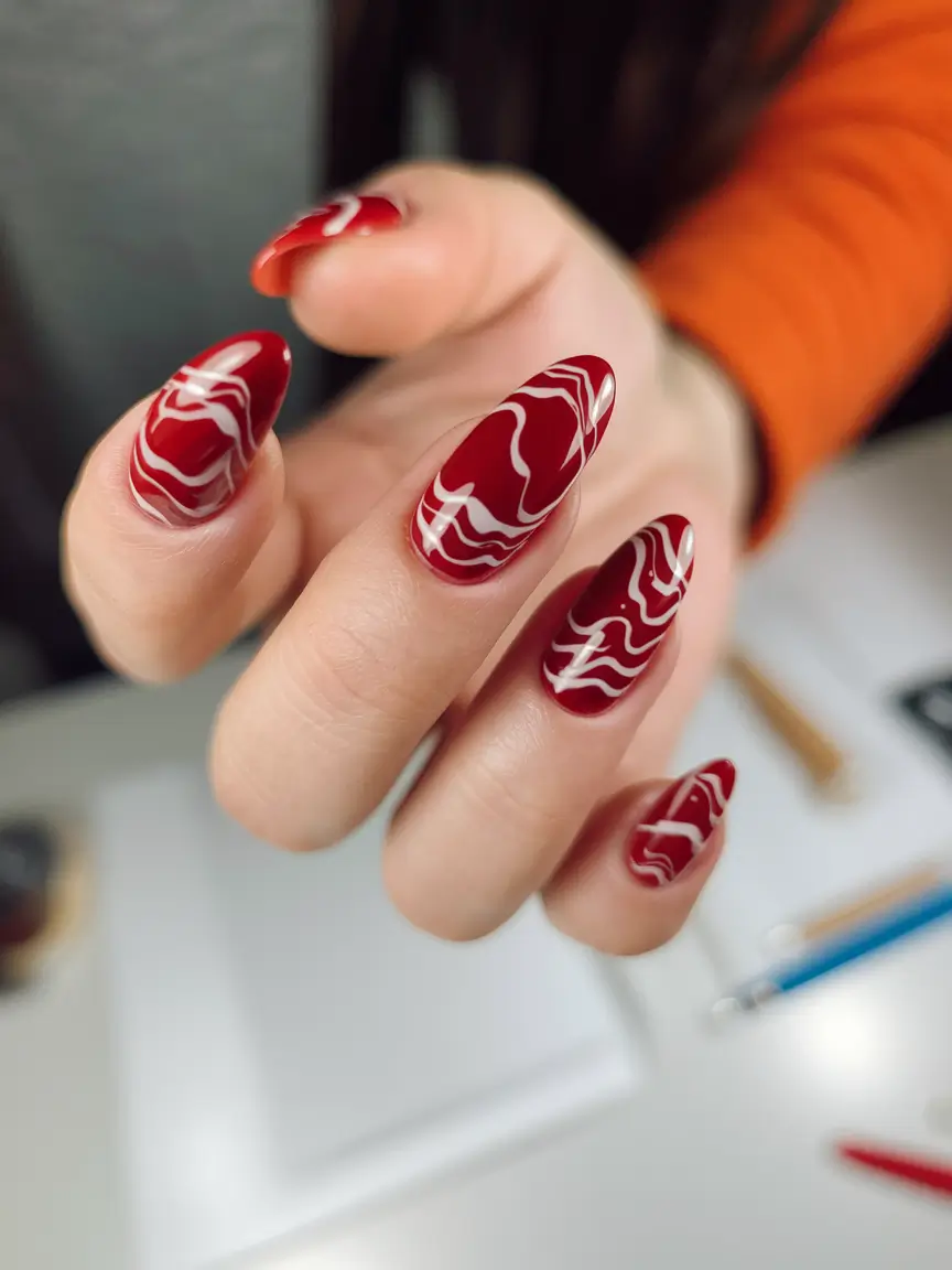 Simple Fall Nails Ideas 2025 Crimson Waves