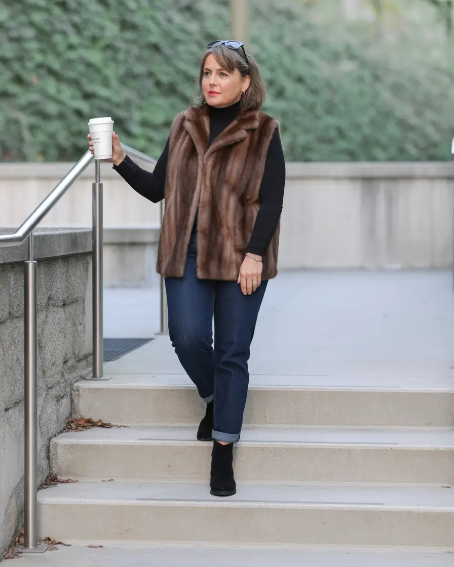 Stylish for Women Over 40 Winter Outfit 2025–2026 Chic Layers with a Luxe Touch