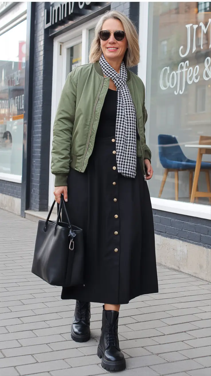 Stylish for Women Over 40 Winter Outfit 2025–2026 Urban Edge with Feminine Balance