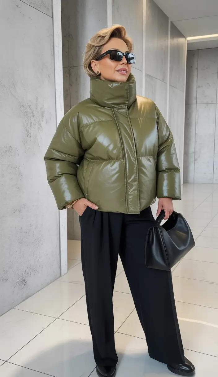 Stylish for Women Over 40 Winter Outfit 2025–2026 Modern Puffer with Tailored Balance