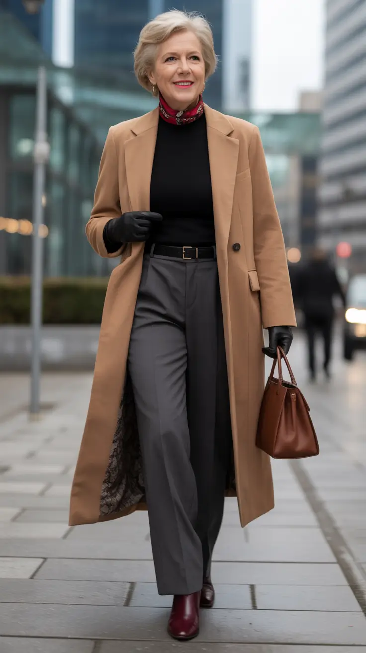 Stylish for Women Over 50 Winter Outfit 2025-2026 Camel Coat Authority