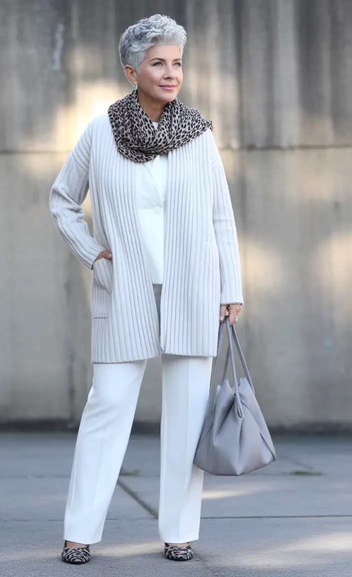 Stylish for Women Over 60 Winter Outfit 2025-2026 Monochrome Cream with a Wild Twist
