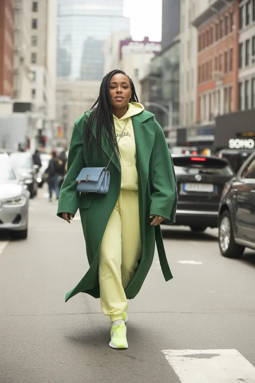 Stylish Plus Size Outfits Winter 2025-2026 Green Coat Streetstyle Energy