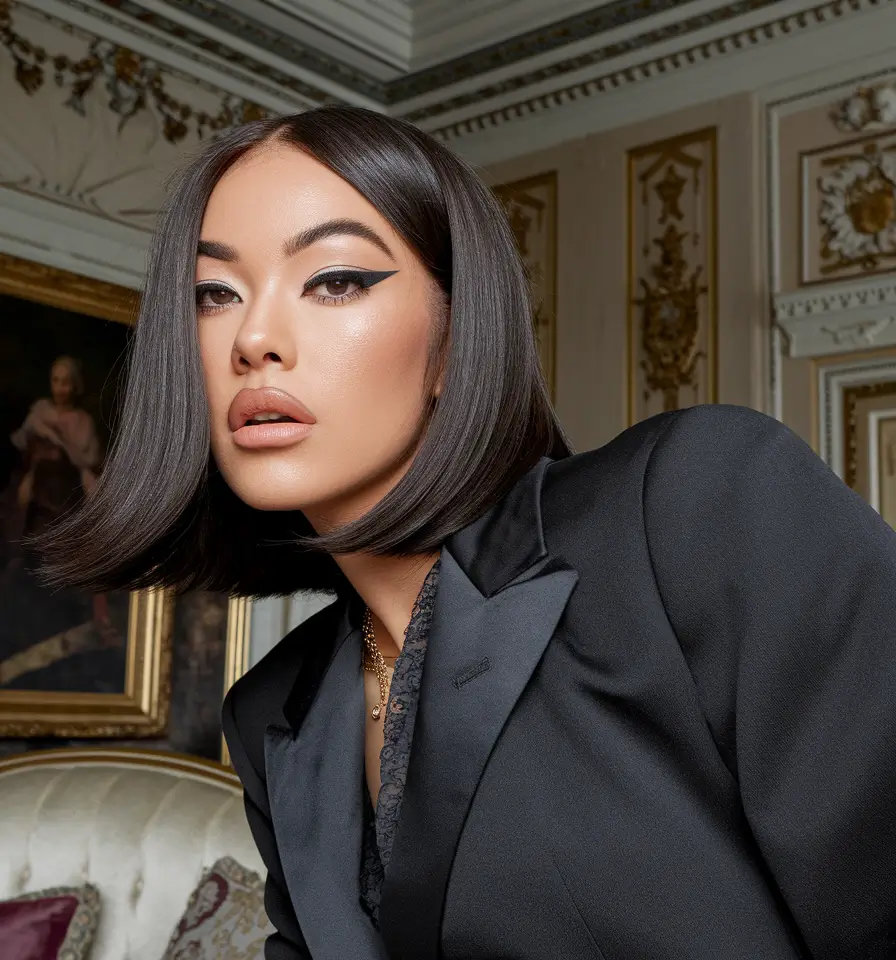 Stylish Short Winter Haircut Ideas 2025-2026 Polished Chin-Length Bob with Sleek Shine
